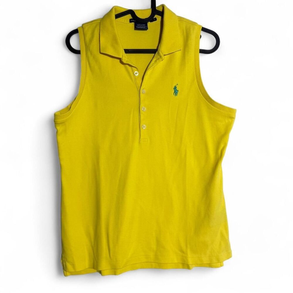 Ralph Lauren Sport Bright Yellow Sleeveless Polo Tank | Size M | Golf preppy top - Picture 3 of 9